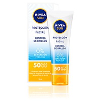 Opalovací krém na obličej s lesklou kontrolou spf50