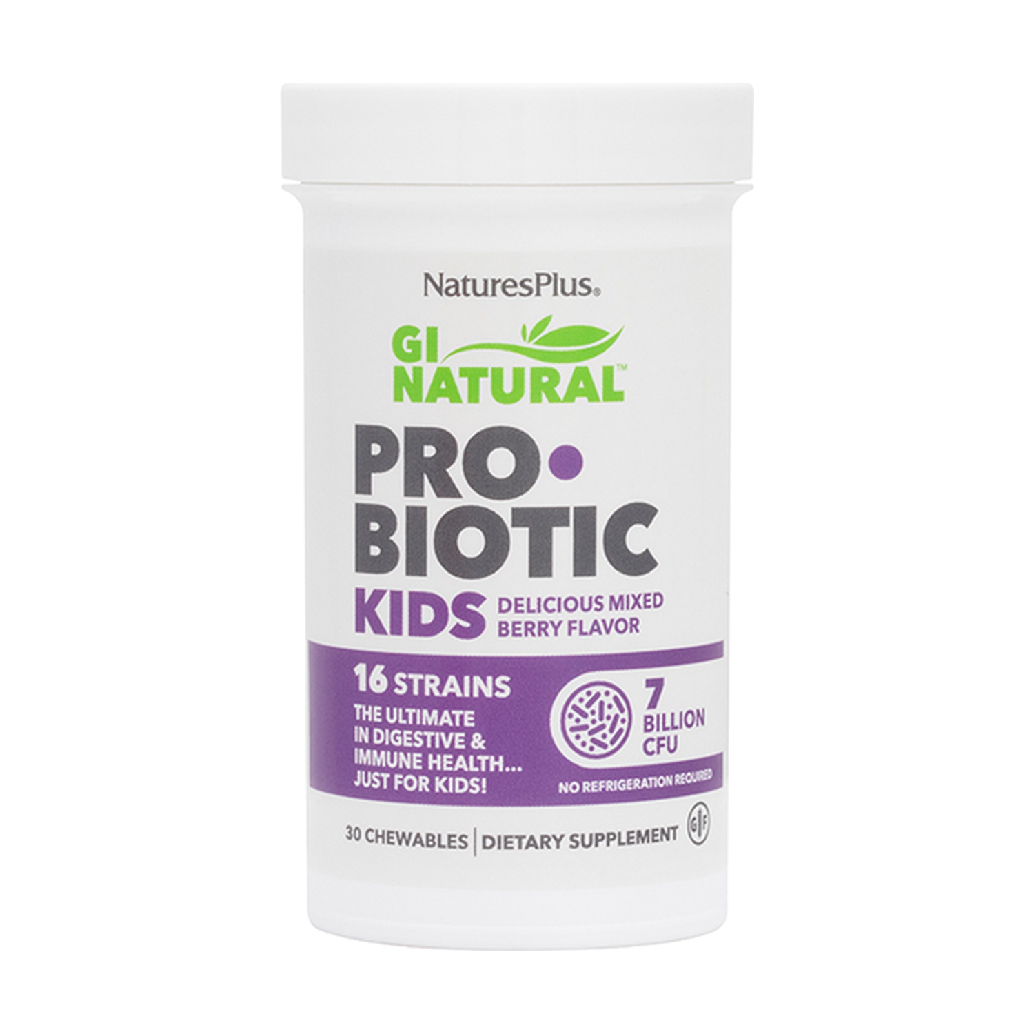 GI Natural Probiotic Kids 30 tabletas masticables de Nature's Plus