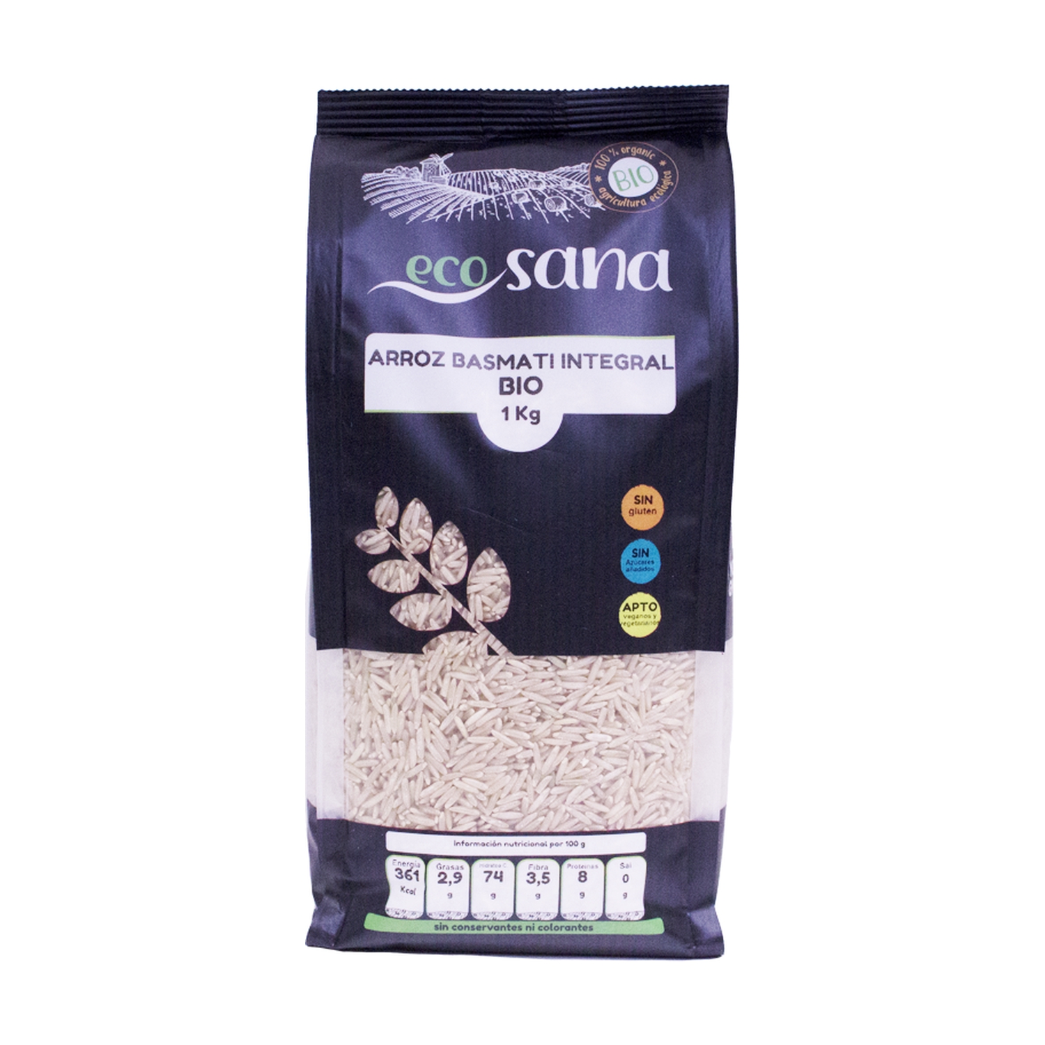Arroz Basmati Integral Bio 1 kg de EcoSana Naturitas