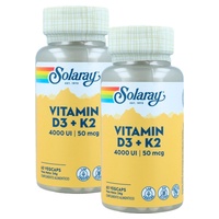 Pack Vitamina D3 + K2 120 comprimidos - Solaray | Natural Doctor