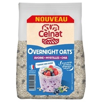 Overnight oats med ekologisk blåbärssmak