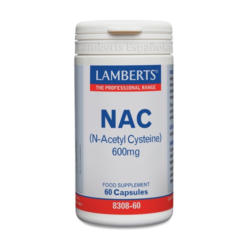 NAC (N-Acetil Cisteina) 600mg 60 cápsulas de Lamberts | Naturitas