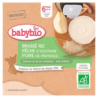 Arroz con Legumbres - Melocotón de Occitania Pera de Provenza 4 unidades de 85g - Babybio | Natural Doctor