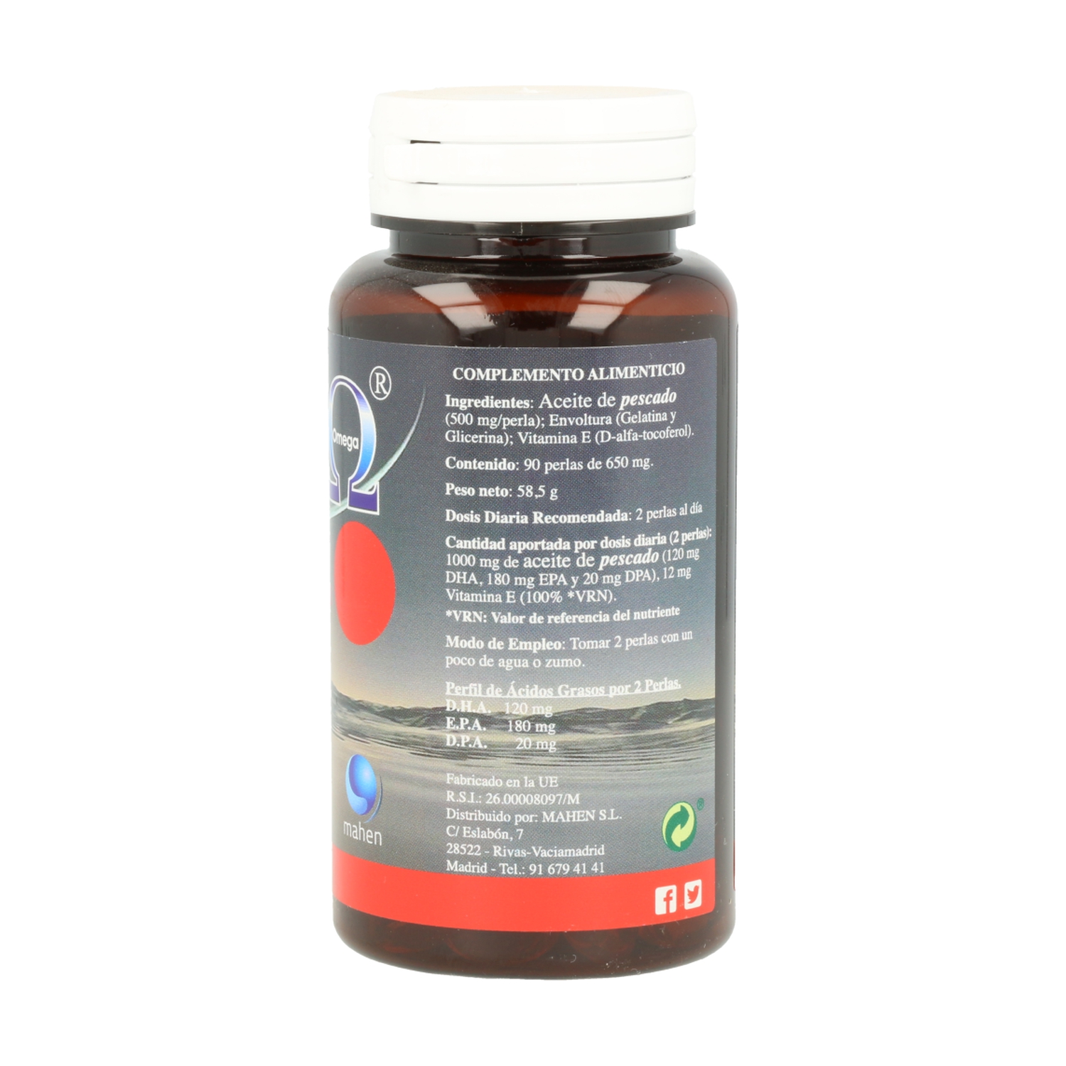 Mas Omega punto rojo 90 perlas de Mahen Naturitas