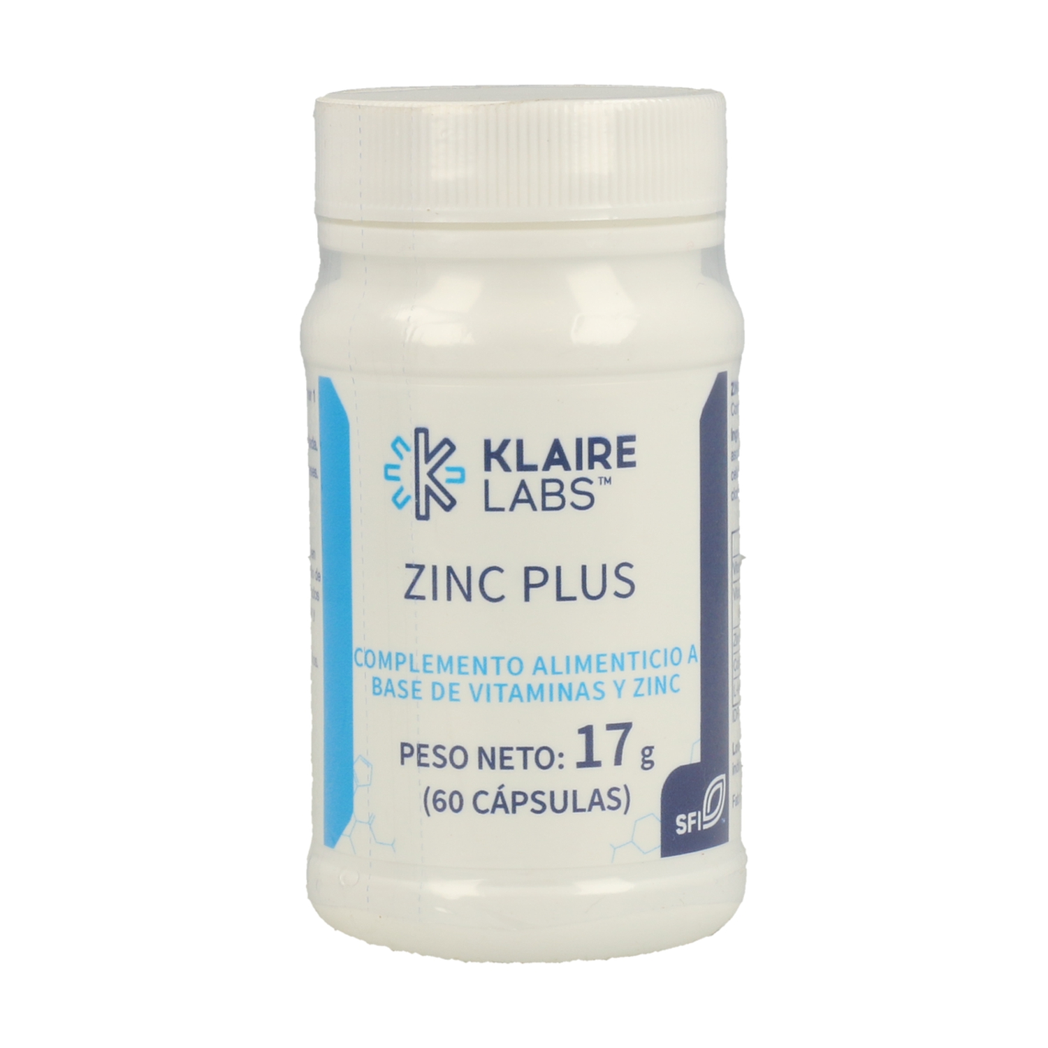 Zinc Plus 60 cápsulas de Klaire Labs Naturitas