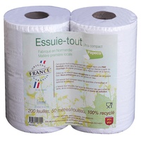 Toalha de papel reciclada por 2 rolos 2 unidades - PAPECO
