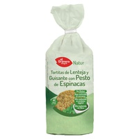 Crêpes de lentilles et petits pois au pesto d'épinards