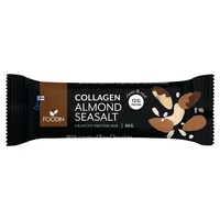 Fehérjeszelet kollagénnel, mandulával és tengeri sóval, tiszta csokoládé ízben