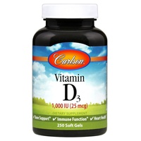 Vitamina D3 1.000 UI (25 mcg) 250 perlas de 25μg - Carlson Labs | Natural Doctor