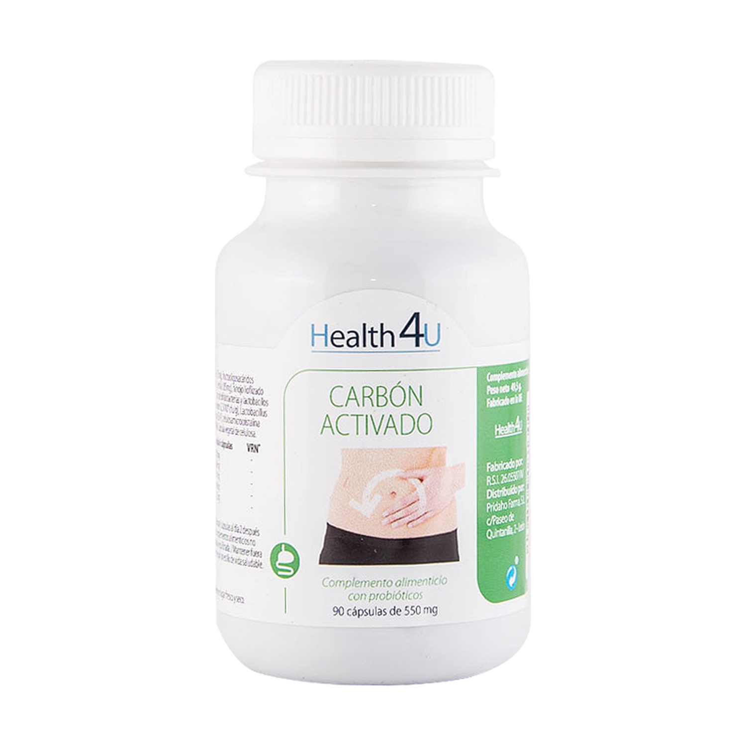Carbón Activado 90 cápsulas de 550mg de Health4U Naturitas
