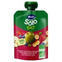 Sáček jablko, jahoda, banán, borůvky 4m+ hero solo bio