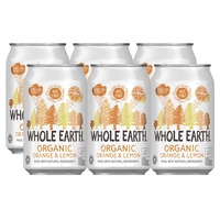 Pacote de refrigerante orgânico de laranja e limão sem açúcar 6 unidades de 330ml - Whole Earth