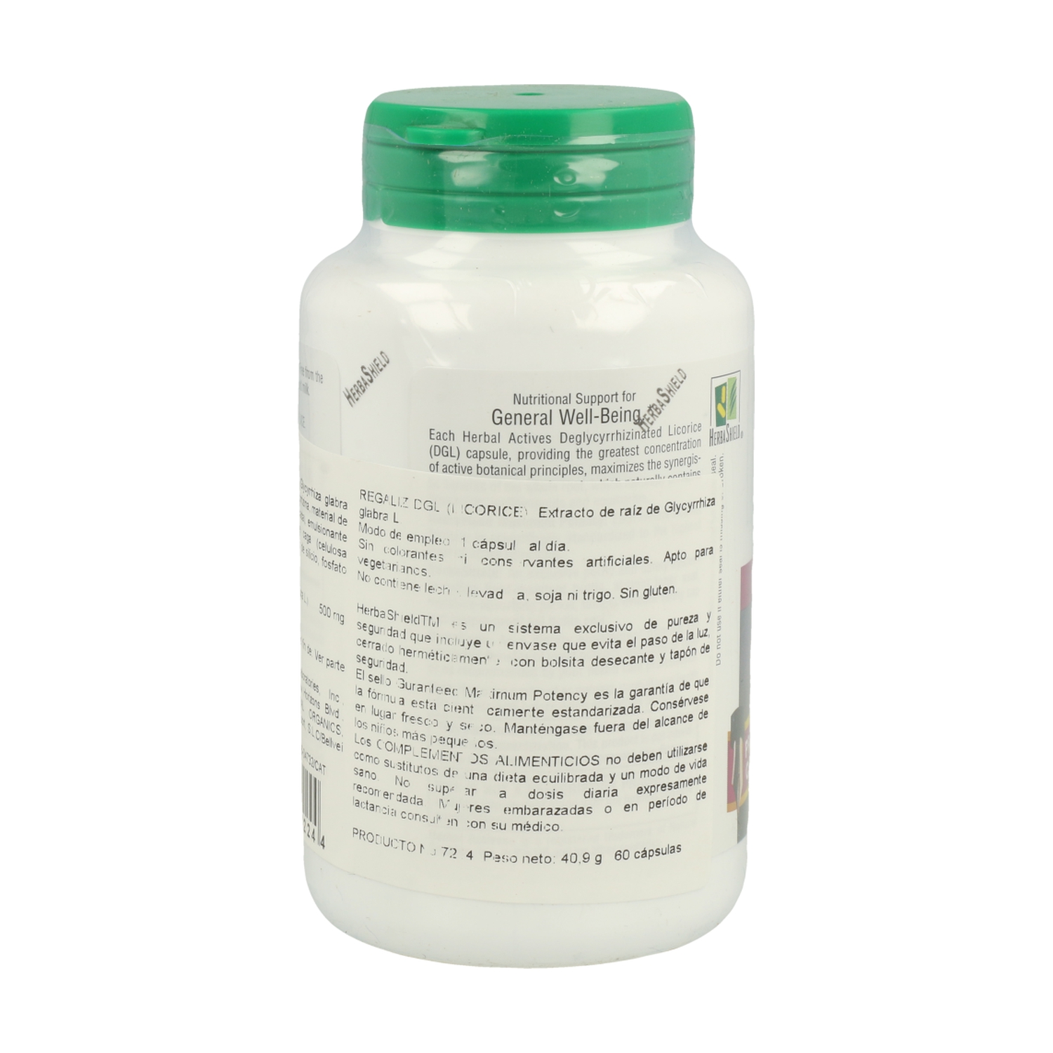 Licorice (Dgl) Regaliz Herbal Actives 60 cápsulas de 500mg de Nature's