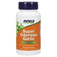 Super Odorless Garlic 5000mg Ajo con Extracto de Espino Blanco y Cayena 90 cápsulas Now de Now Foods | Natural Doctor