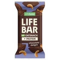 Barra de proteína de aveia orgânica com delícias de chocolate 40 g - Lifefood