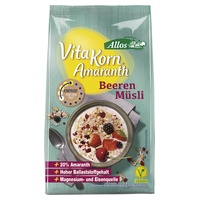 Amarantmüsli och ekologiska röda frukter