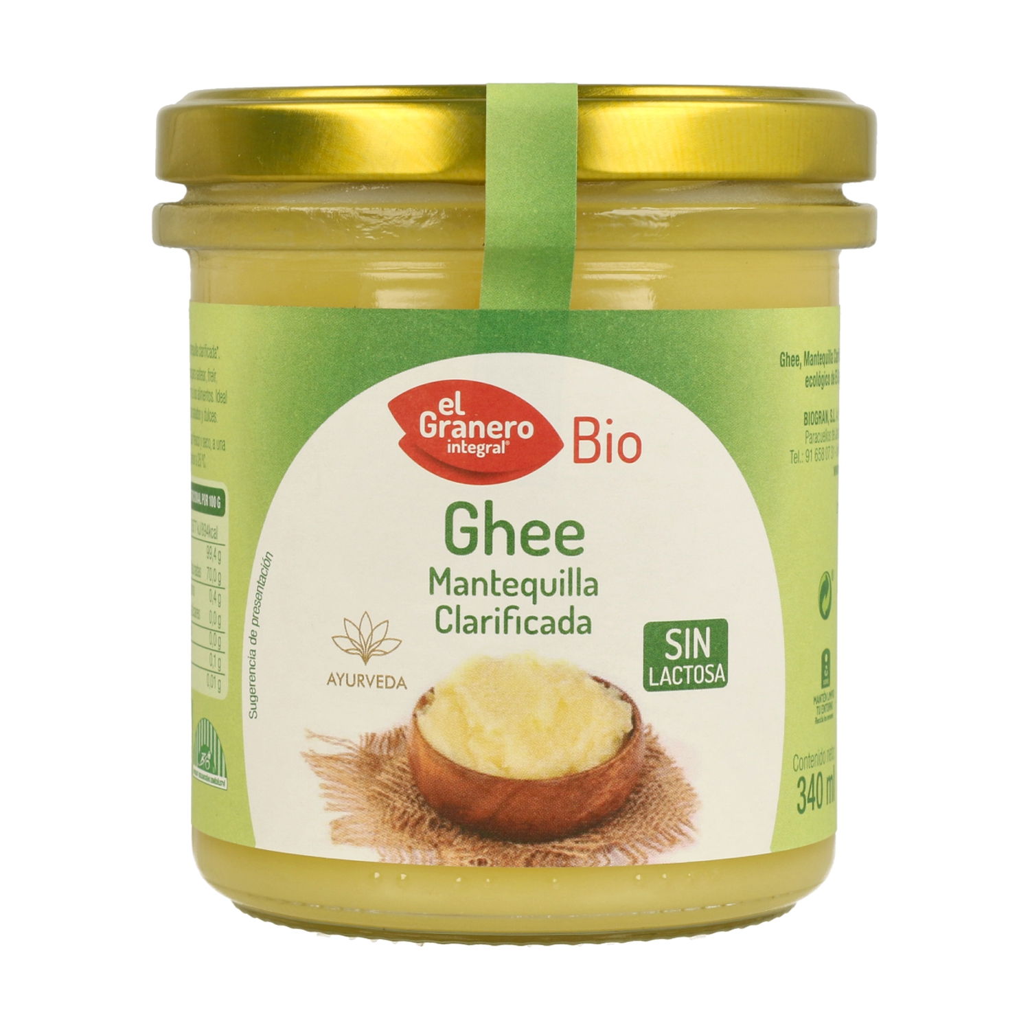 Ghee mantequilla clarificada 340 ml de El Granero Integral Naturitas